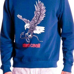 Roberto Cavalli Firenze Sweatshirt Blue Men Medium